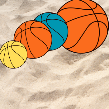 Sand Hintergrund Basketbälle im Vordergrund