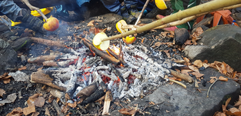 Foto von einem Stockgar Lagerfeuer