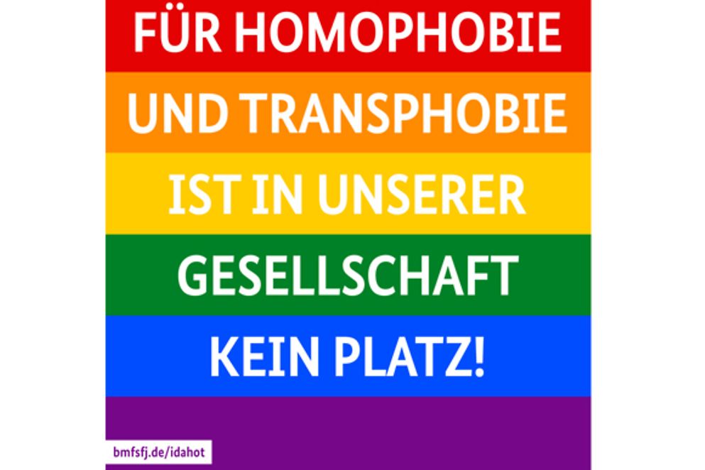 Für Homophobie und Transphobie ist in unserer Gesellschaft kein Platz!
