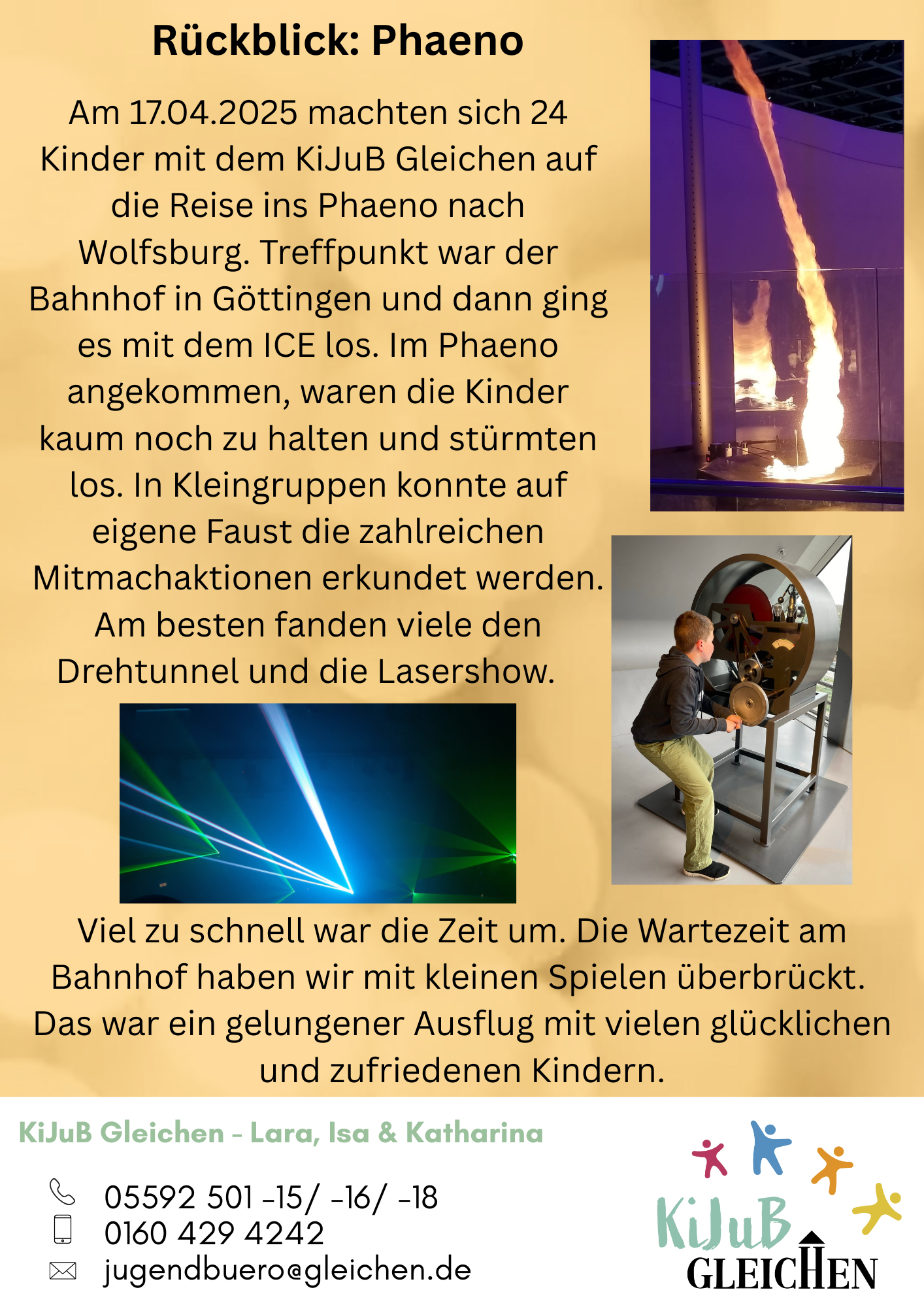 Mit 24 Kinder ging es mit dem ICE ins Phaeno nach Göttingen. Alle waren voller Begeisterung dabei.